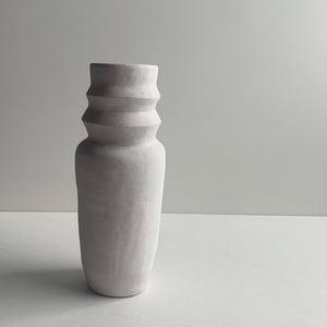 Handbuilt Cloud Wash Ceramic White Vase #1