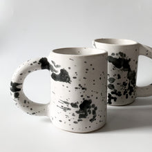 Load image into Gallery viewer, Ink Splatter Ceramic Mug with Handle